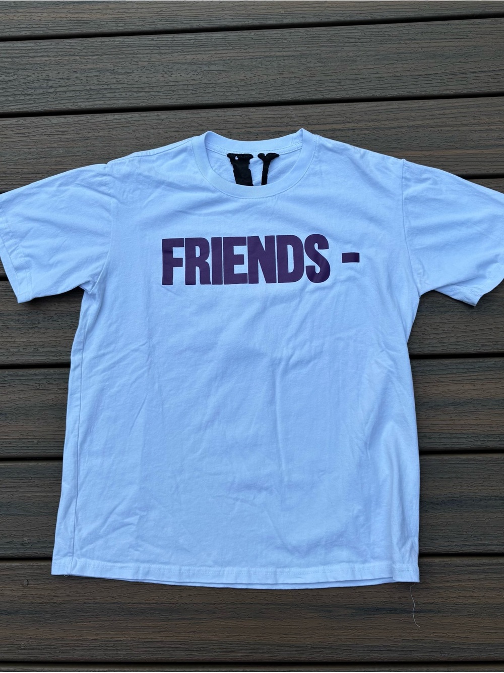 Vlone Friends Spellout Streetwear White T Shirt Cotton Made in USA Mens XL
